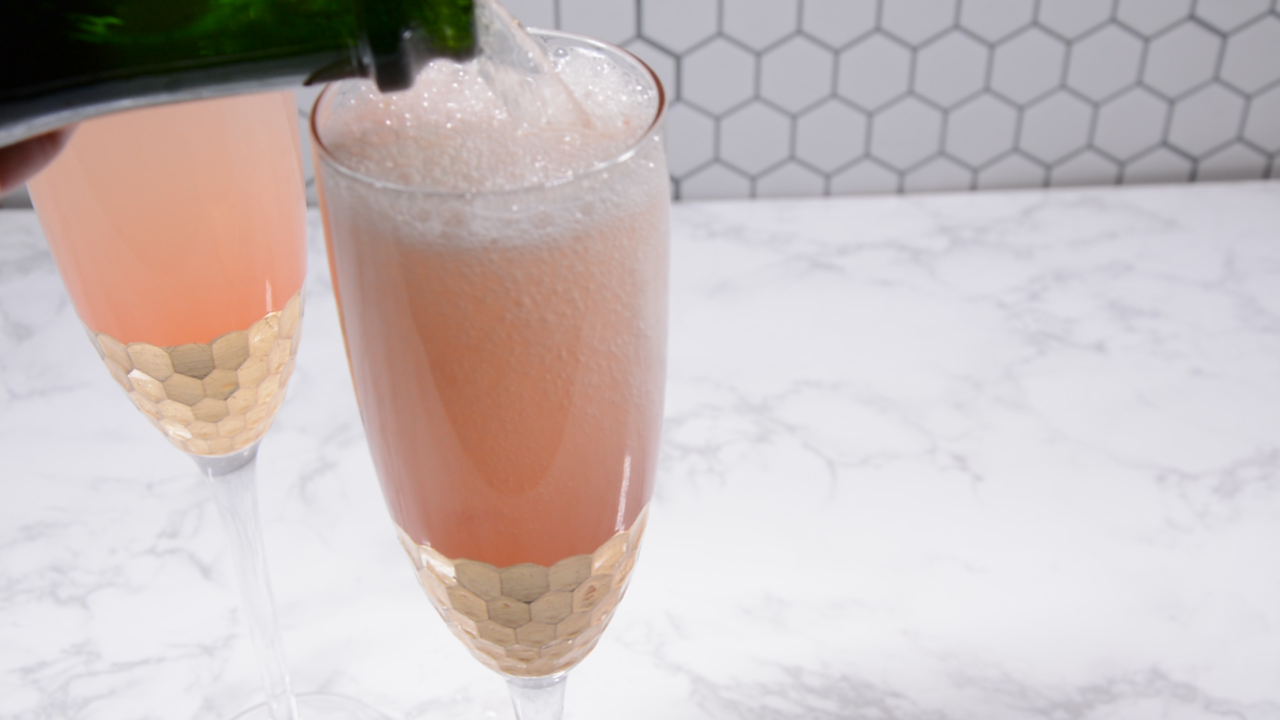 Adding champagne, Grapefruit Champagne Mule