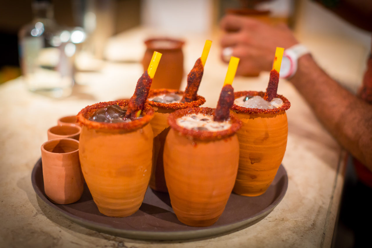 Palomas served in clay cups 